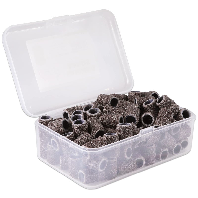 PANA 100 Pieces Nail Sanding Bands Professional Nail Manicure Great Fit for Nail Drill Bits for Acrylic Nails (60 Grit, Brown) - Image 2