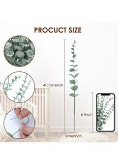 Mordely lovely Artificial Eucalyptus Green Leaves Green Tree Branches Decoration Home Decorations Wedding Flower Arrangement Greenery Artificial Fake Flowers Realistic Flower Home Garden Decorating  - Image 4