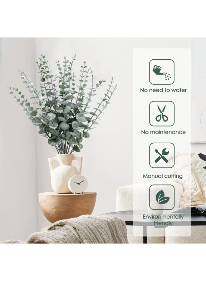 Mordely lovely Artificial Eucalyptus Green Leaves Green Tree Branches Decoration Home Decorations Wedding Flower Arrangement Greenery Artificial Fake Flowers Realistic Flower Home Garden Decorating - Image 2