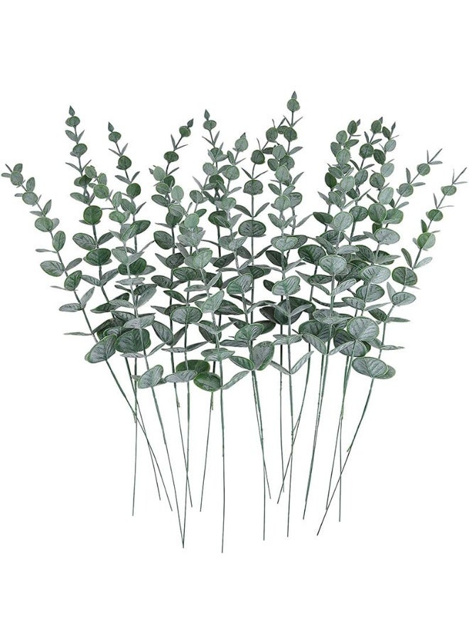 Mordely lovely Artificial Eucalyptus Green Leaves Green Tree Branches Decoration Home Decorations Wedding Flower Arrangement Greenery Artificial Fake Flowers Realistic Flower Home Garden Decorating - Image 4