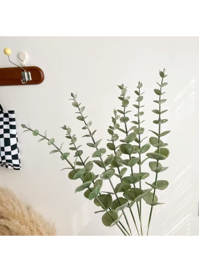 Mordely lovely Artificial Eucalyptus Green Leaves Green Tree Branches Decoration Home Decorations Wedding Flower Arrangement Greenery Artificial Fake Flowers Realistic Flower Home Garden Decorating - Image 5
