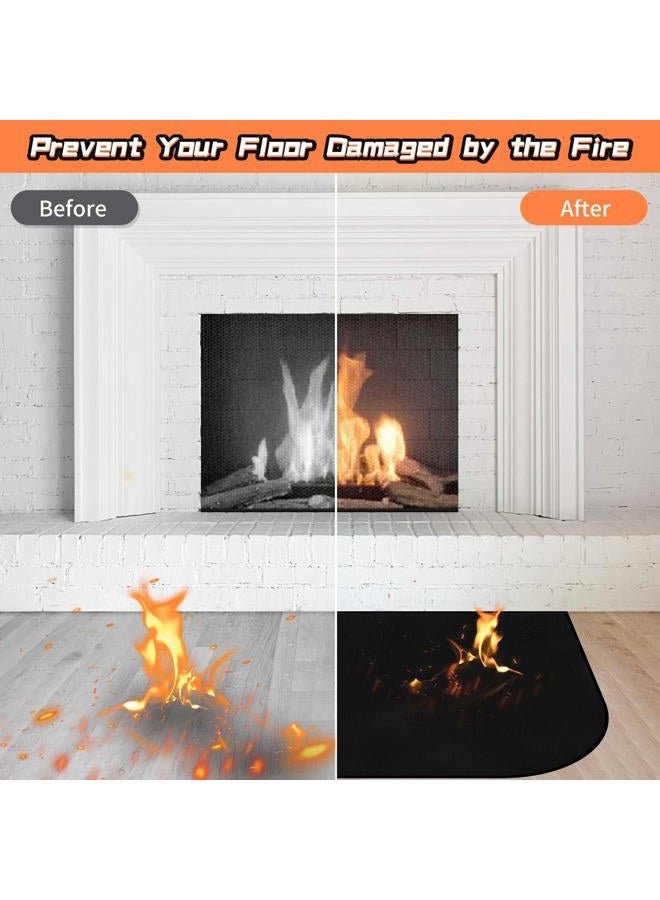 Protalwell Fireplace Mat, Hearth Rug Fireproof, Fireplace Floor Mat, Fireproof Rug for Fireplaces and Woodstoves,Fire Resistant Fireplace Rug, D Shaped, Size 36" x24" - Image 4