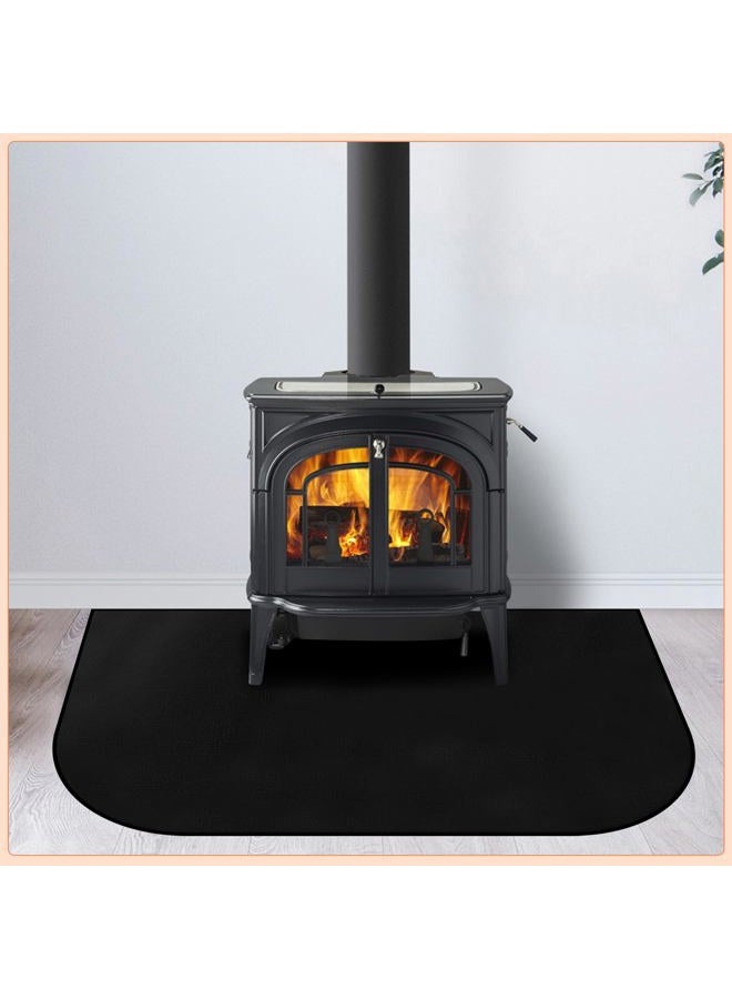 Protalwell Fireplace Mat, Hearth Rug Fireproof, Fireplace Floor Mat, Fireproof Rug for Fireplaces and Woodstoves,Fire Resistant Fireplace Rug, D Shaped, Size 36" x24" - Image 2