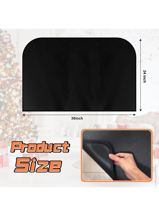 Protalwell Fireplace Mat, Hearth Rug Fireproof, Fireplace Floor Mat, Fireproof Rug for Fireplaces and Woodstoves,Fire Resistant Fireplace Rug, D Shaped, Size 36" x24" - Image 3