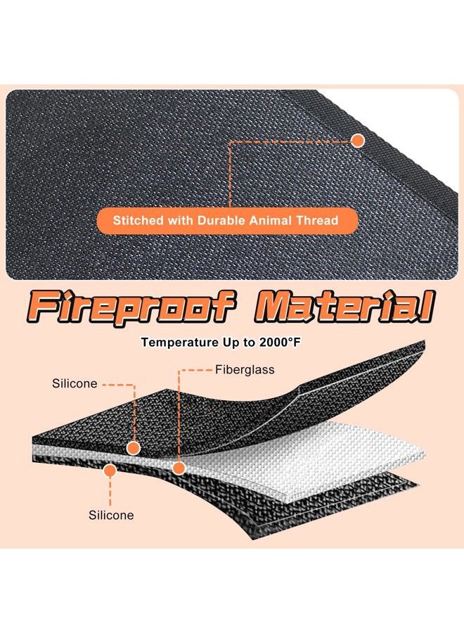 Protalwell Fireplace Mat, Hearth Rug Fireproof, Fireplace Floor Mat, Fireproof Rug for Fireplaces and Woodstoves,Fire Resistant Fireplace Rug, D Shaped, Size 36" x24" - Image 5