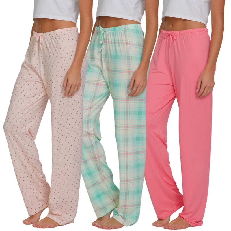 Ultra Performance Womens Pajama PJ Pants 3 Pack Lounge Bottoms Pajamas for Women (Avail in Plus Sizes) - Image 1