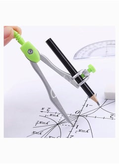 SYOSI Math Geometry Kit Sets 10 Piece Student Supplies with Shatterproof Storage Box, Includes Rulers, Protractor, Compass, Eraser, Pencil Sharpener, Lead Refills, Pencil, for Drafting and Drawings  - Image 3