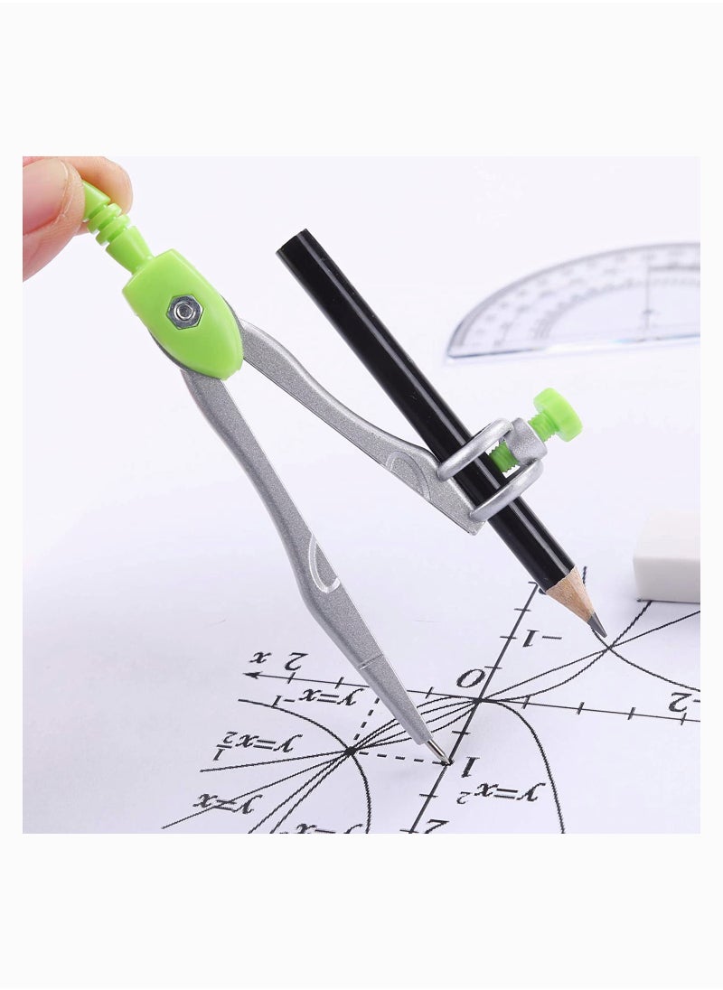 SYOSI - Math Geometry Kit Sets 10 Piece Student Supplies with Shatterproof Storage Box, Includes Rulers, Protractor, Compass, Eraser, Pencil Sharpener, Lead Refills, Pencil, for Drafting and Drawings - Image 1