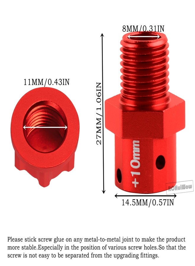 RCHuiWow 10MM Extended Wheel Hub Drive Upgrades Part for 1/8 Kraton/Outcast/Talion/Notorious 6S,1/7 Big Rock/Fireteam/Limitless 6S,Alloy 10MM Extended Wheel Hub Drive w/Anti-dust Cap Nuts,Red - Image 3