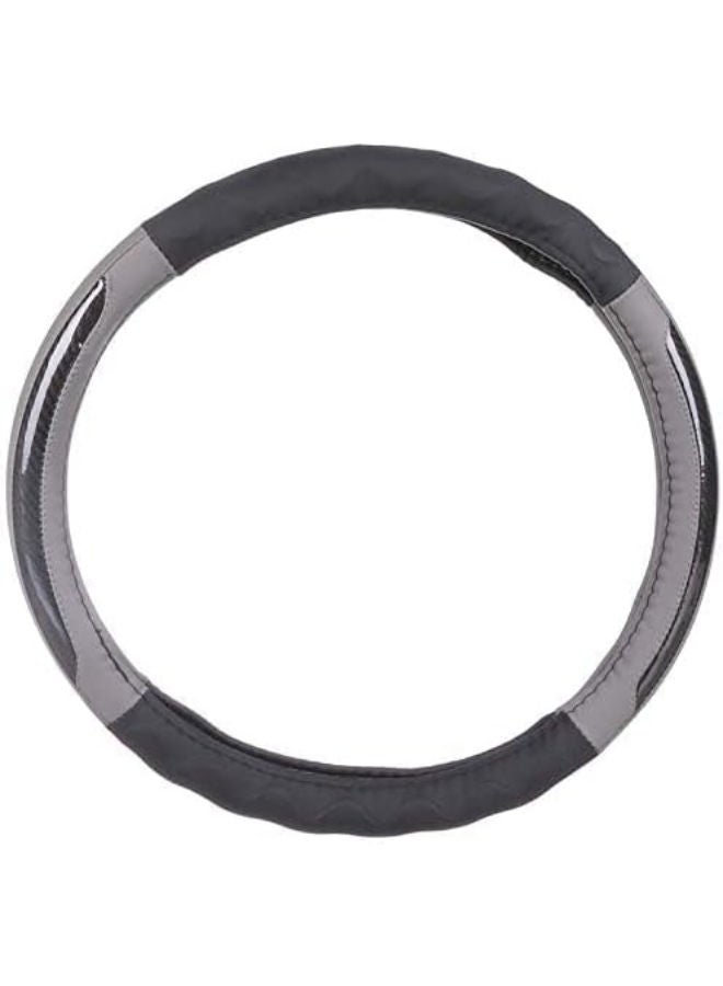 Car Steering Wheel Cover, Leather Non,Slip Protector For Most Cars , Grey * Black - Image 2