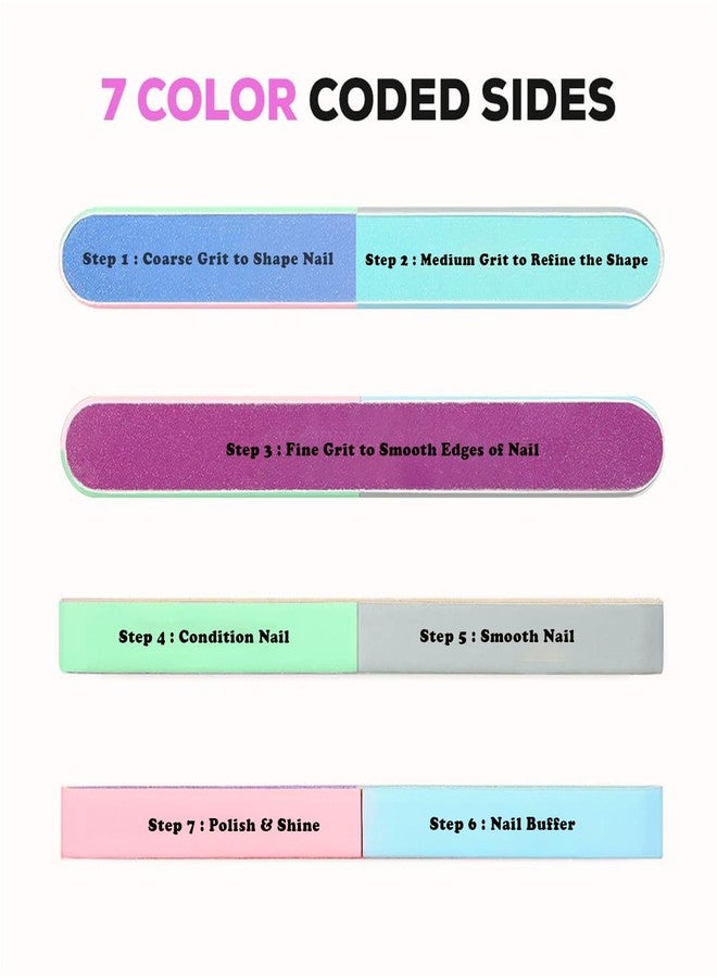 Midazzle Nail File and Buffer for Pedicure and Manicure - 7 Ways Filer for Nail Repair, Nail Care Tool, Washable Emery Boards, All-in-One Shaping & Buffing, Easy to Use for Women and Men - (Pack of 2) - Image 3