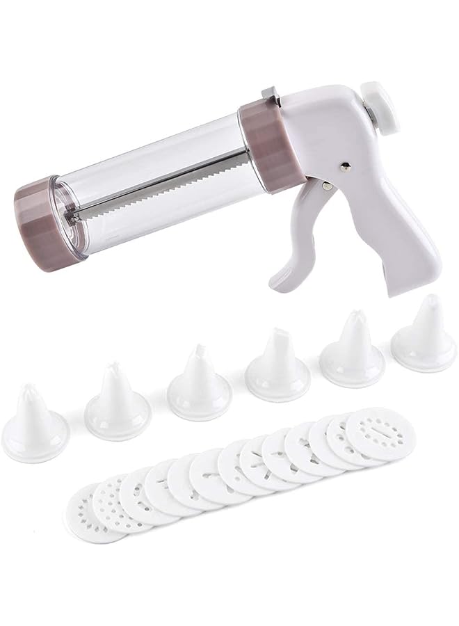S-TOP Cookie Press Gun Kit,DIY Cookie Maker with 13 Discs and 6 Icing Tips for Biscuit Maker and Decoration,Cakes Decorating For Any Holidays - Image 1