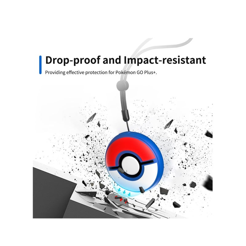 SOLARAE Protective Case for Pokémon GO Plus +, Water-proof Silicone Protective Case with Excellent Tactile Sensation, Protective Hard Case with Hand Strap, TPU Shockproof Protective Cover Case - Image 2