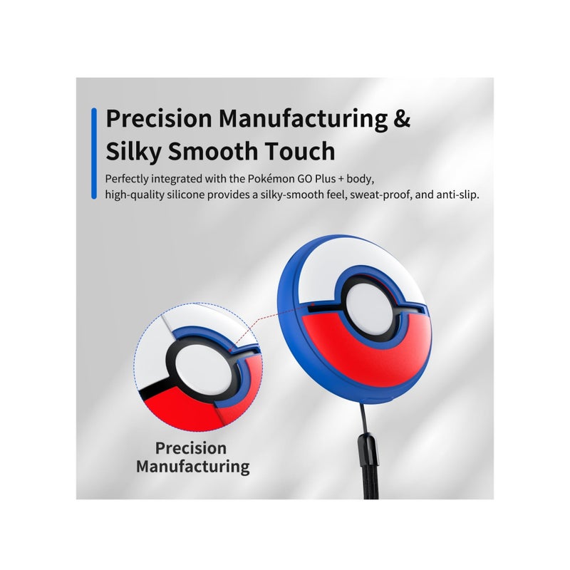 SOLARAE Protective Case for Pokémon GO Plus +, Water-proof Silicone Protective Case with Excellent Tactile Sensation, Protective Hard Case with Hand Strap, TPU Shockproof Protective Cover Case - Image 5