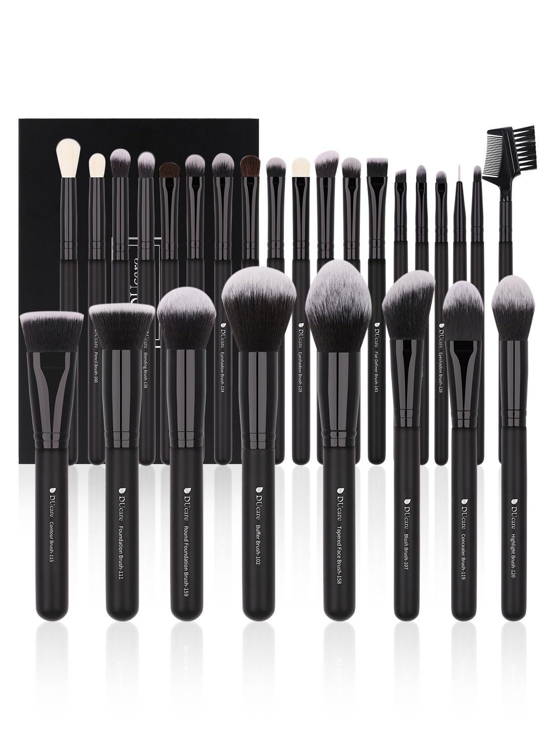 DUcare Professional Makeup Brushes Set 27Pcs Premium Synthetic Kabuki Foundation Blending Face Powder Blush Concealers Eye Shadows Brushes 