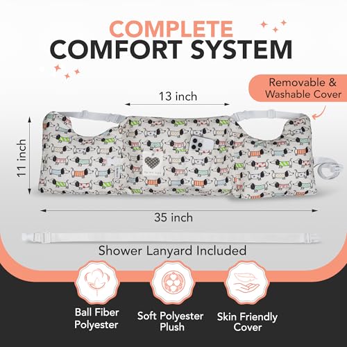 W&F HOME Mastectomy Pillow, Mastectomy Recovery Supplies, Post Mastectomy’s Must Haves, Breast Reduction Recovery Supplies, Open Heart Surgery Pillows, Breast Pillows for Sleeping - White Dog - Image 3