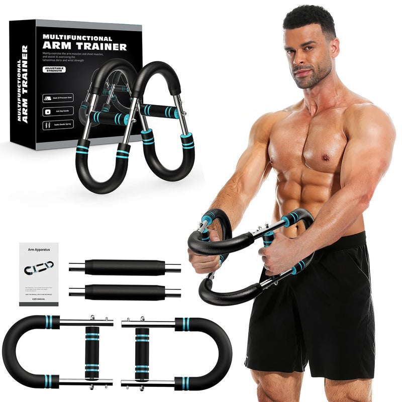 Cotftr Twister Arm Trainer, Adjustable Chest Workout Equipment for Men & Women, Home Gym Strength Trainer, Muscle Builder & Strength Training for Arms, Chest (Blue, 20-60lb) - Image 1