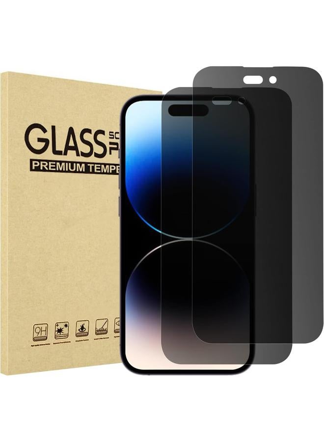 Procases 2 Pack Privacy Screen Protector For Iphone 14 Pro 2022 9H Anti Spy Dark Tempered Glass Screen Film Guard For Iphone 14 Pro 6.1 Inch 2022 Case Friendly Bubble Free - Image 1