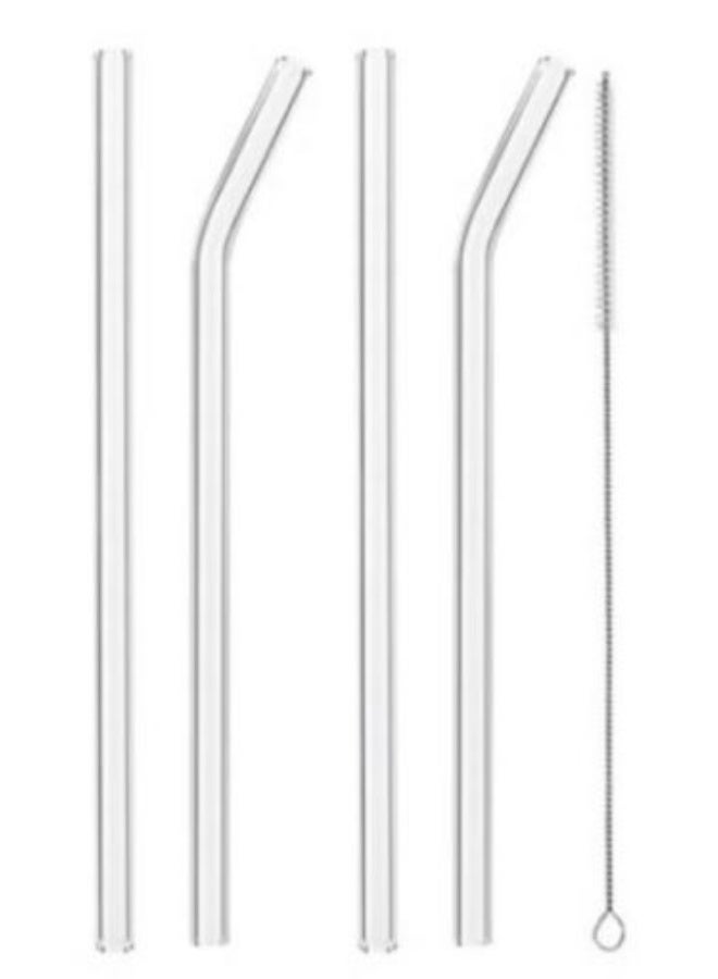 Reusable Glass Straw Set – with Cleaning Brush - Image 1