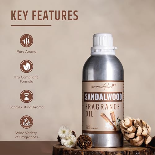 Aromahpure Sandalwood Aroma Oil | 500ml Undiluted & Natural | Long-Lasting Scent for Aromatherapy, Candle & Soap Making, Diffusers, Room Freshener, Humidifier, Bathroom Revitalizer & Home Essentials - Image 5