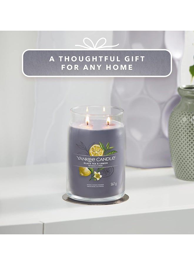 YANKEE CANDLE شمعة يانكي كاندل المعطرة | شمعة كبيرة بنكهة الشاي الأسود والليمون مع فتيلين مزدوجين | شمعة مصنوعة من مزيج شمع الصويا تحترق لفترة طويلة | هدايا مثالية للنساء - Image 3