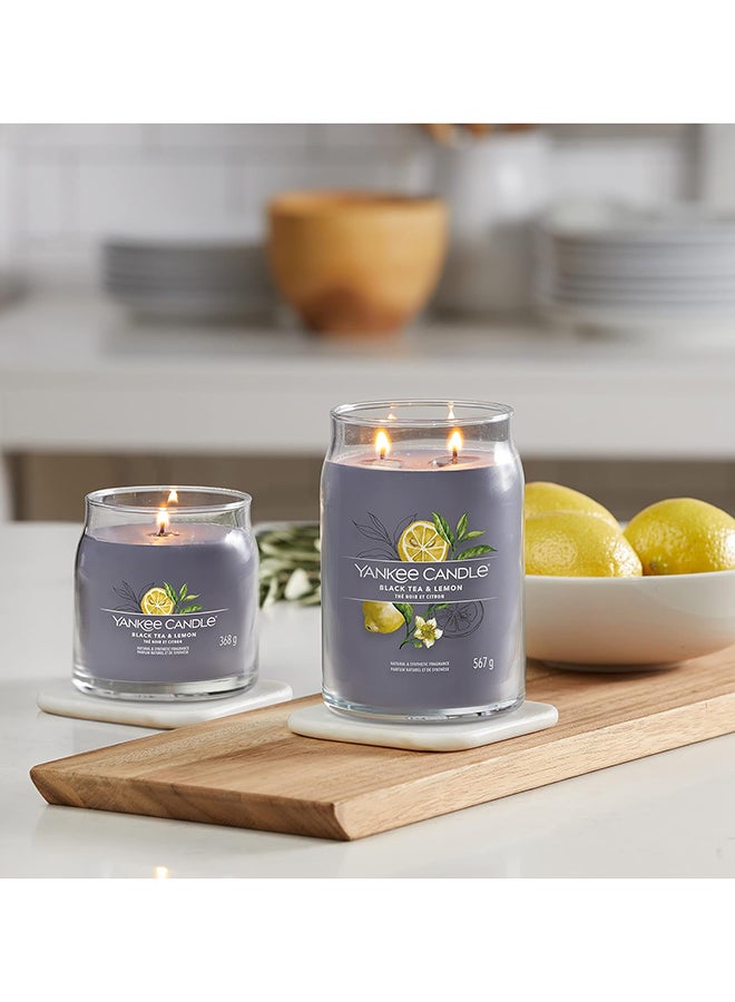 YANKEE CANDLE شمعة يانكي كاندل المعطرة | شمعة كبيرة بنكهة الشاي الأسود والليمون مع فتيلين مزدوجين | شمعة مصنوعة من مزيج شمع الصويا تحترق لفترة طويلة | هدايا مثالية للنساء - Image 2