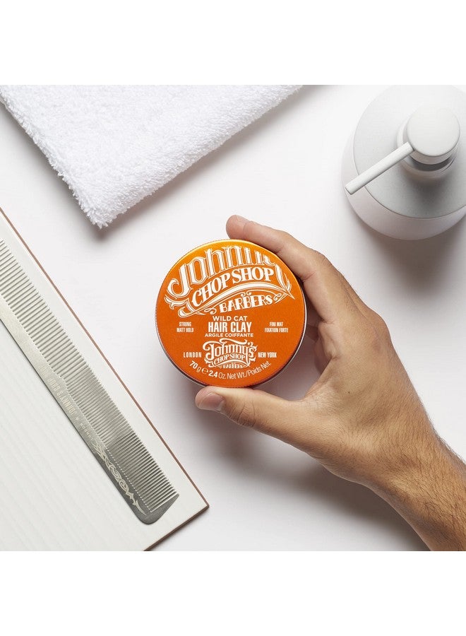 Johnny's Chop Shop Men's Ultimate Wild Cat Hair Clay-Styling Strong Hold, Molding, Matte Finish, Natural Look, Non Greasy, Reworkable 2.46 oz (Pack of 1) - Image 5