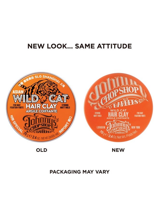 Johnny's Chop Shop Men's Ultimate Wild Cat Hair Clay-Styling Strong Hold, Molding, Matte Finish, Natural Look, Non Greasy, Reworkable 2.46 oz (Pack of 1) - Image 2