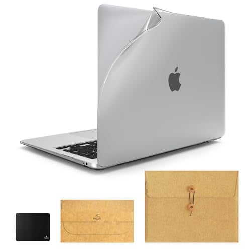 PHOCAR Crystal Clear MacBook Air 13 M1 Case Compatible with MacBook Air 13.3 Inch (A2337, A2179, A1932), Included with Kraft Paper MacBook Air 13 Sleeve, Accessory Pouch, Mouse Pad, Complete Set - Image 1