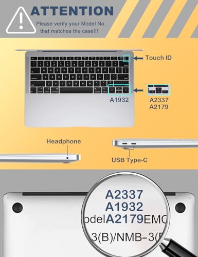 PHOCAR Crystal Clear MacBook Air 13 M1 Case Compatible with MacBook Air 13.3 Inch (A2337, A2179, A1932), Included with Kraft Paper MacBook Air 13 Sleeve, Accessory Pouch, Mouse Pad, Complete Set - Image 2