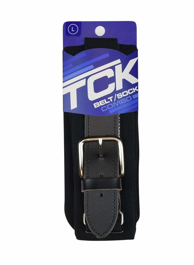 TCK Baseball or Softball Sock/Belt Combo- Youth & Adult Sizes, Black, S - Image 2