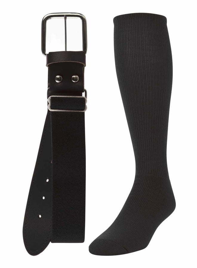 TCK Baseball or Softball Sock/Belt Combo- Youth & Adult Sizes, Black, S - Image 1