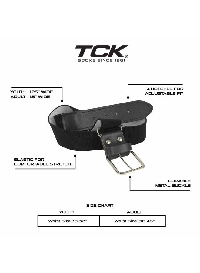 TCK Baseball or Softball Sock/Belt Combo- Youth & Adult Sizes, Black, S - Image 3