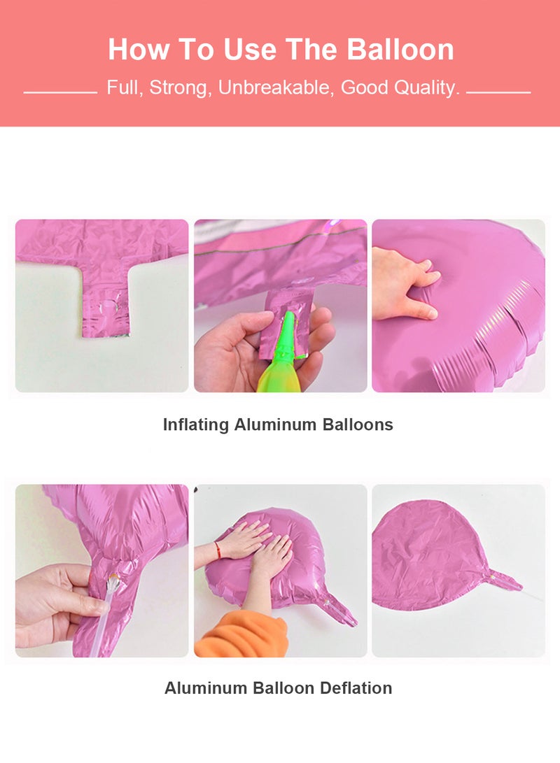 Sharpdo 47-Pcs Birthday Balloon Set, Pink Party for Indoor and Outdoor Decorating Birthday Parties, with Heart Balloon, Butterfly Balloon - Image 5