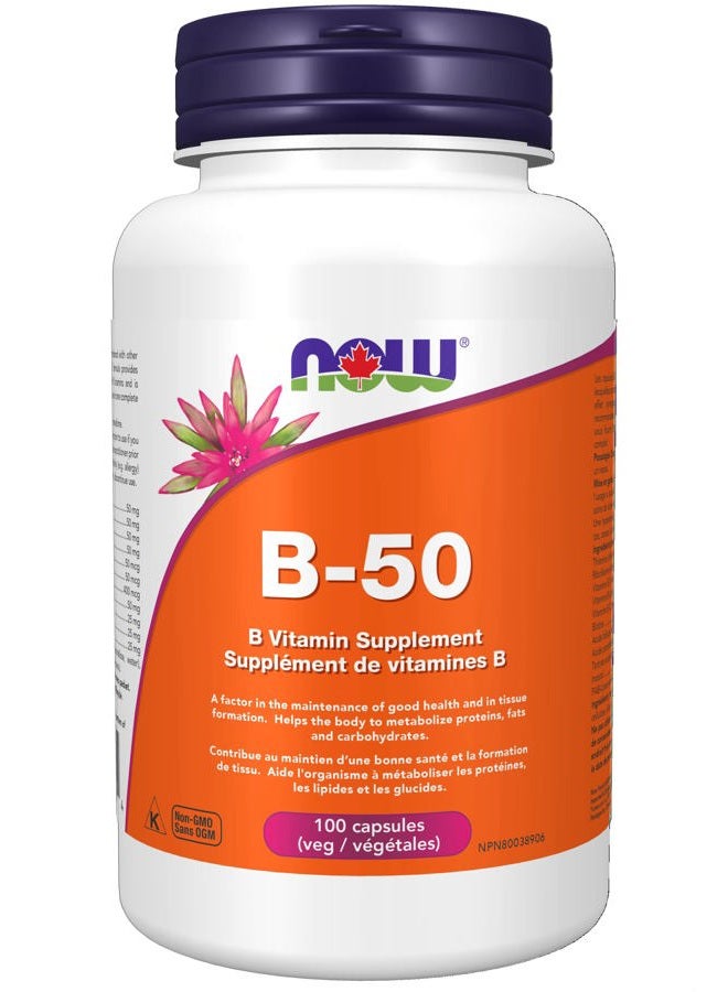 now Vitamin B-50mgVeg Capsules - 100 Capsule - Image 1