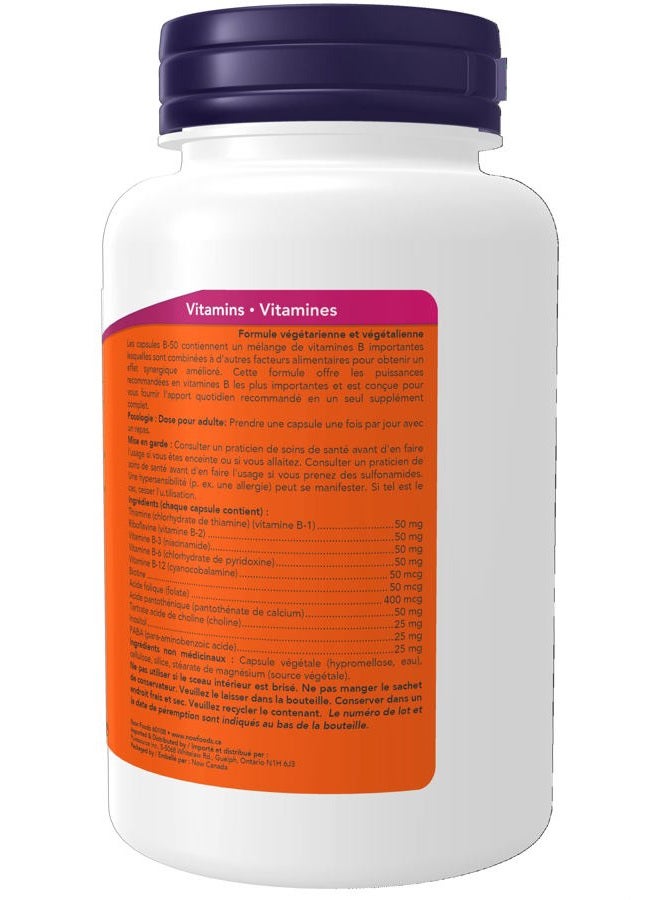 now Vitamin B-50mgVeg Capsules - 100 Capsule - Image 2