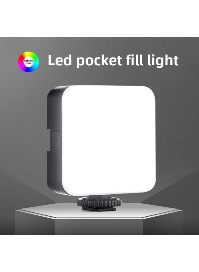 Generic - Mobile Phone Live Photo Lighting SLR Camera Photography Pocket Fill Light Led Portable Mini RGB Full Color Light-Light Source Color:[Low Edition Pocket Lamp] (Monochrome Battery Hercules Clip) - Image 1