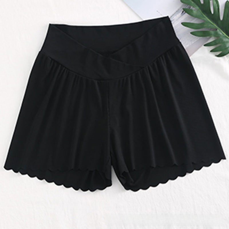Summer Maternity Shorts Ice Silk Apricot  - Image 2