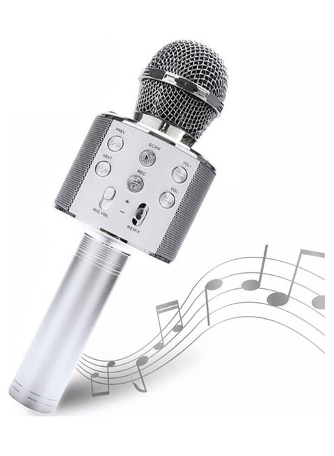 ميكروفون لاسلكي ، لعبة للأطفال سن 3-12 سنة، كاريوكي هدية للبنات - ميكروفون كاريوكي لاسلكي متطور محمول باليد متعدد الوظائف بتقنية البلوتوث ، ميكروفون مع مكبر صوت لجميع الموبايلات الذكية - للحفلات المنزلية وتقديم هدية بمناسبة عيد الميلاد للاطفال - ألعاب هدايا للبنات بعمر 4 و5 و6 و7 و8 و9 و10 سنوات فما فوق لأعياد الميلاد والحفلات المنزلية - صب للأطفال - جهاز كاريوكي محمول مزود بميكروفون، مثالي لأعياد الميلاد  يشجع الإبداع والمرح للأطفال