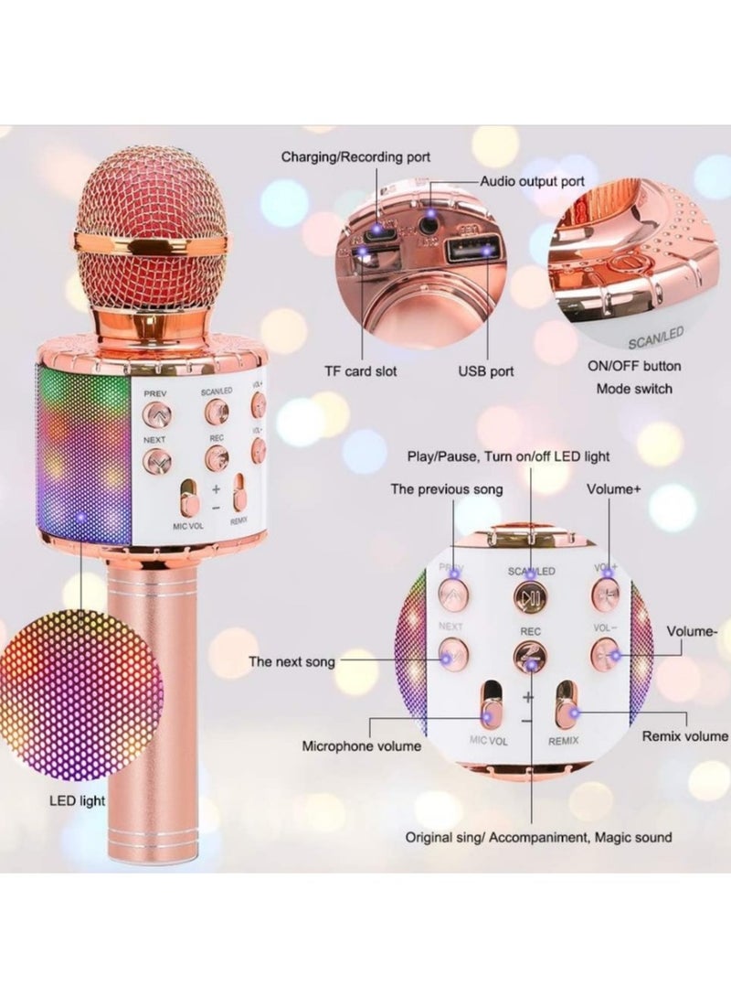 Wireless Microphone, Kids Toy for 3-12 Years Old, Karaoke Gift for Girls - Advanced Wireless Handheld Multifunctional Bluetooth Karaoke Microphone, Mic with Speaker for All Smartphones - Home Party and Birthday Gift for Kids - Gift Toys for Girls Age 4 5 6 7 8 9 10 Years Old and Up for Birthday and Home Party - Casting for Kids - Portable Karaoke Machine with Microphone, Perfect for Birthdays Encourages Creativity and Fun for Kids  - Image 4