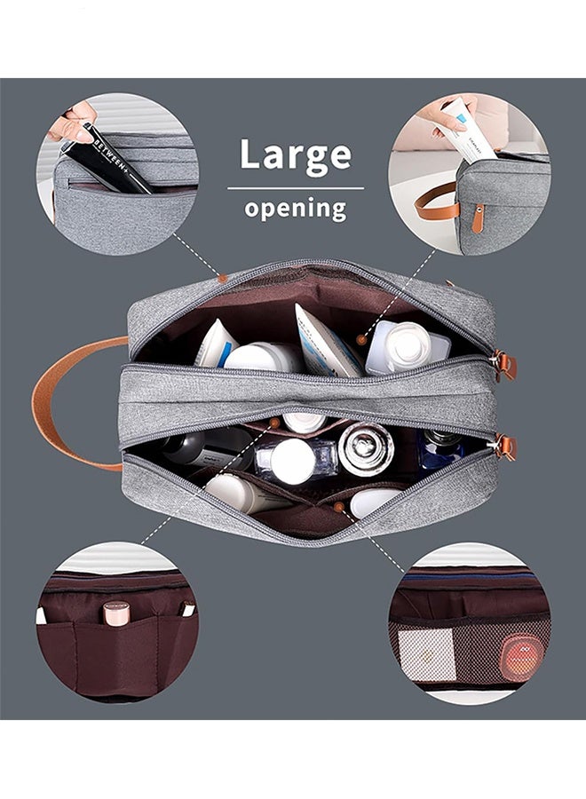 رولستيمي حقيبة منظم مستحضرات التجميل للرجال ، حقيبة غسيل للسفر لمستحضرات التجميل والضروريات ، رمادي - Image 4