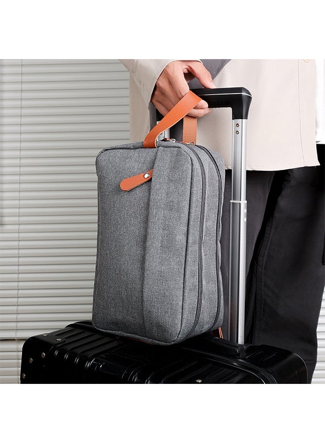 رولستيمي حقيبة منظم مستحضرات التجميل للرجال ، حقيبة غسيل للسفر لمستحضرات التجميل والضروريات ، رمادي - Image 2