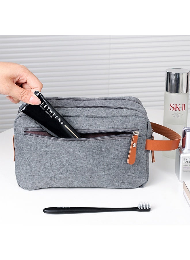 رولستيمي حقيبة منظم مستحضرات التجميل للرجال ، حقيبة غسيل للسفر لمستحضرات التجميل والضروريات ، رمادي - Image 3