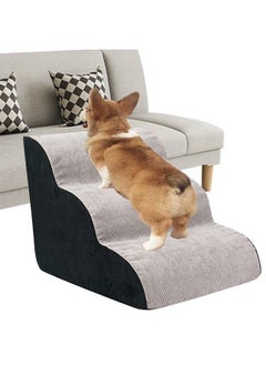 Pet Ramp for Bed,3 Step Foam Dog Ramp,Dog Stairs for Small Dogs,Durable Easy Dogs Couch Ramp,Dog Steps Bed for Cats, Older Dogs,Small Pets