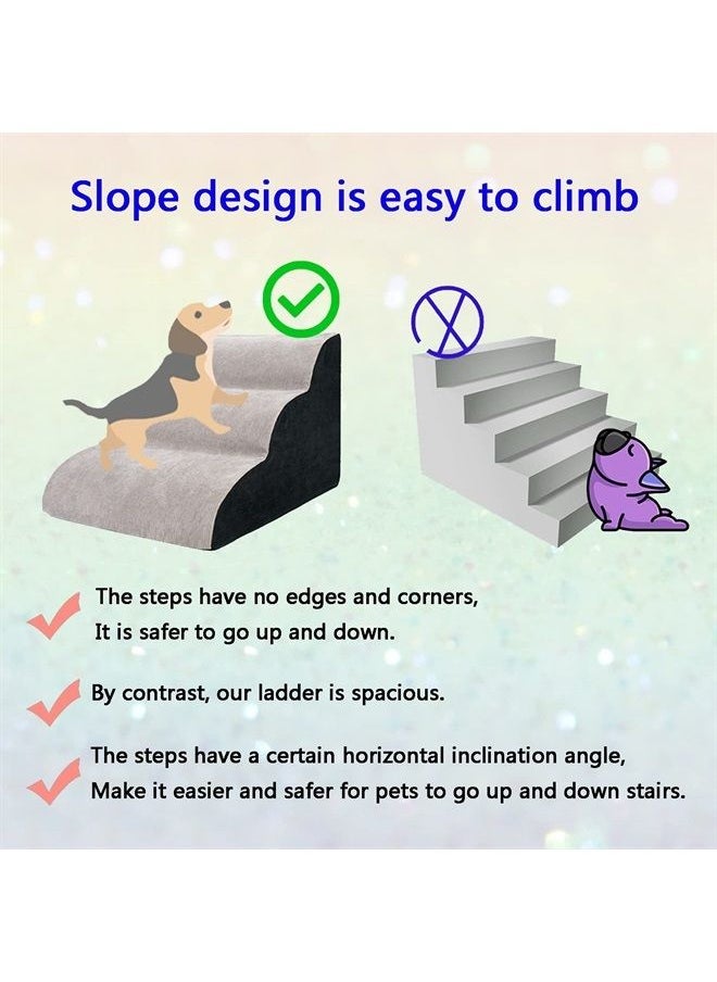 Generic - Pet Ramp for Bed,3 Step Foam Dog Ramp,Dog Stairs for Small Dogs,Durable Easy Dogs Couch Ramp,Dog Steps Bed for Cats, Older Dogs,Small Pets - Image 1