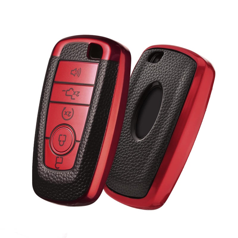 ELOHEI for Ford Key Fob Cover Case Soft TPU Key Fob Case Protector Holder for 2017 2018 2019 Ford Fusion F150 F250 F350 F450 F550 Edge Explorer Escape Mustang Remote Keyless Entry