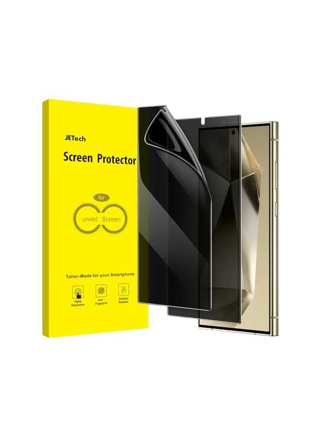 Jetech Privacy Screen Protector for Galaxy S24 Ultra 5G 6.8-Inch, Anti-Spy Flexible TPU Film, Fingerprint Unlock Compatible, 2-Pack - Image 1