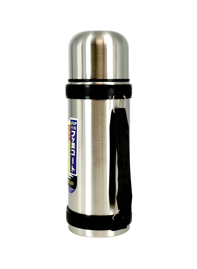 Rahalife Stainless Steel Thermo Vacuum Insulated Flask Water Bottle |Outdoor Sports Portable Car Travel Pot Vaccum Jug Large Capacity 1.1L-Black/Silver  - Image 1