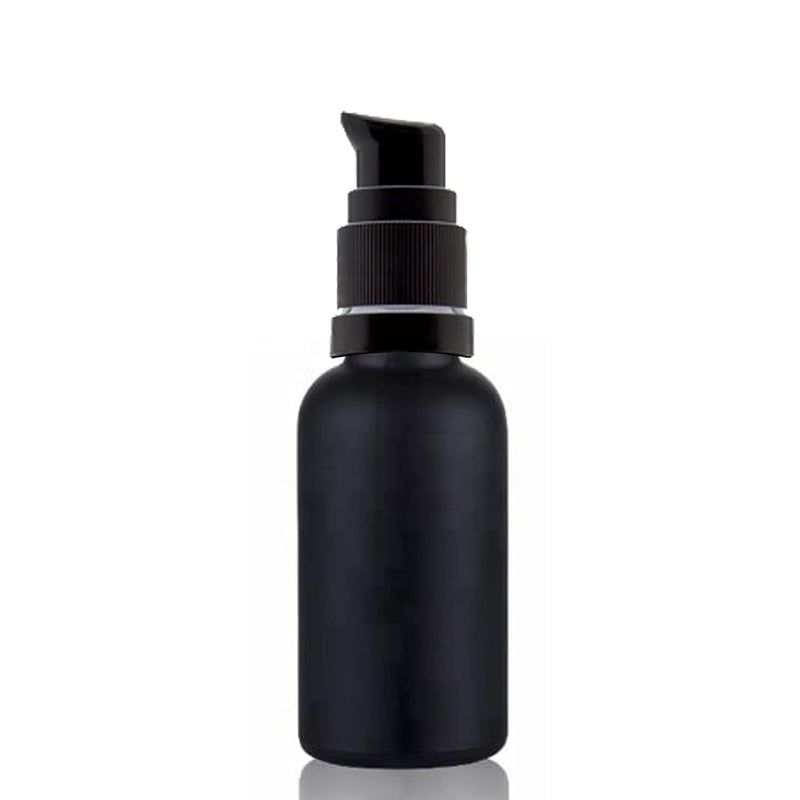Devinez Multipurpose Black Color Matt Finish Round Glass Bottle 30 ml with Black Lotion Pump Cap Pack of 2 for Beauty Essential Oils Blends Skin Care Travel Toners Cosmetic DIY - Image 5