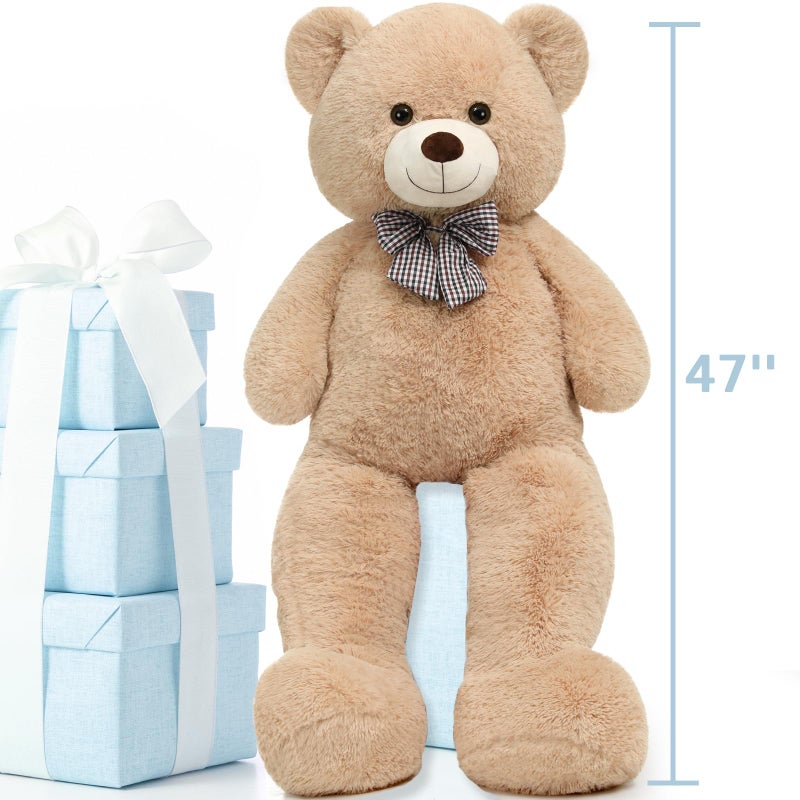 Toys Studio Giant Teddy Bear Plush Stuffed Animals for Girlfriend or Kids 47 Inch, (Light Brown) - Image 3